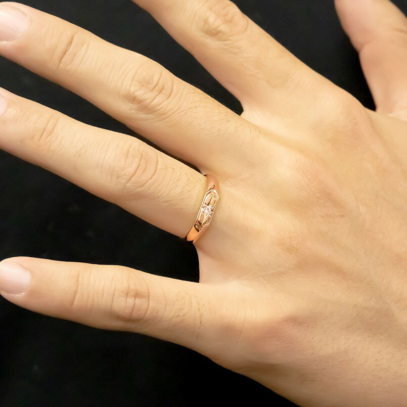 100 本物保証 18金 リング ゴールド メンズ 印台 ダイヤモンド 一粒 指輪 ピンクゴールドk18 シンプル ピンキーリング リング 男性 送料無料 お気にいる Indiatribune Com