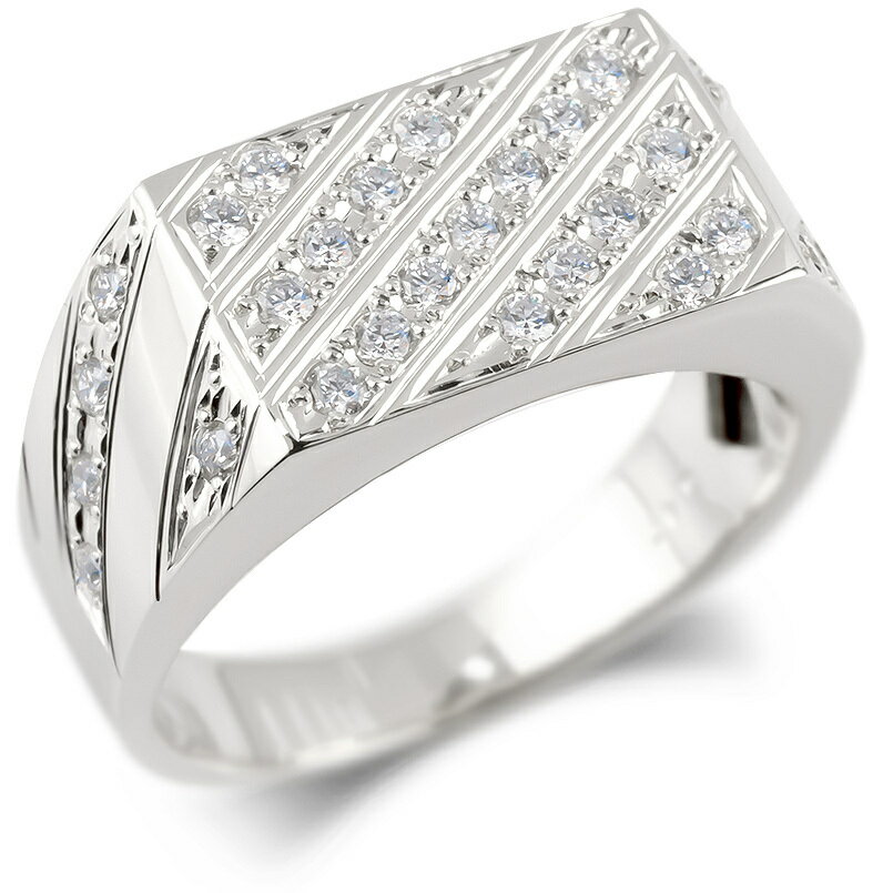 メンズ プラチナ リング ダイヤ ダイヤモンド 指輪 pt900 ピンキーリングジュエリー 幅広 印台 裏張り 男性 男性用 送料無料