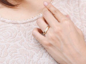【10%OFFクーポンセール】結婚指輪 プラチナ 18金 ペアリング ダイヤモンド ウェーブ リング 2個セット 指輪 マリッジリング pt900 ピンクゴールドK18