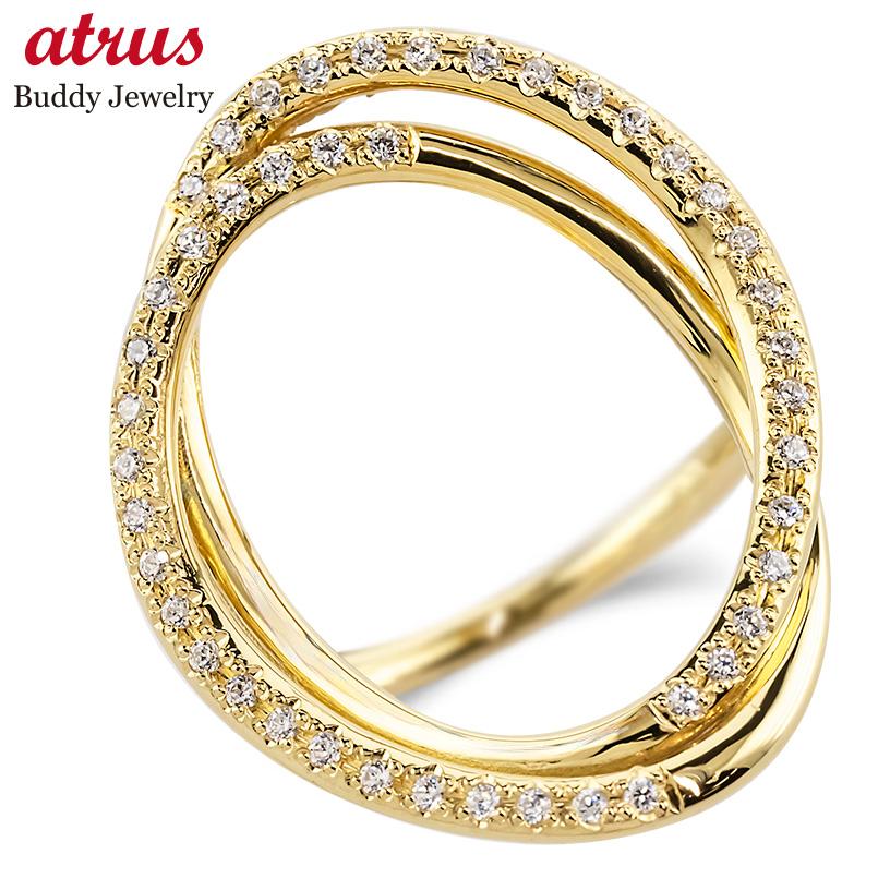 婚約指輪 ゴールド リング レディース 10金 10k オーバル ダイヤモンド 指輪 大ぶり エンゲージリング 幅広 k10 ダイヤ シンプル 金 イエローゴー...