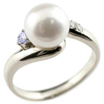 パールリング 真珠 フォーマル タンザナイト シルバー925 リング ダイヤモンド ピンキーリング ダイヤ 指輪 宝石 送料無料 LGBTQ 男女兼用