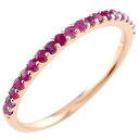 ピンキーリング 18k 18金 リング エタニティ ルビー ハーフエタニティリング 7月誕生石 ピンクゴールドk18 ストレート 指輪 ファッションリング プレ...