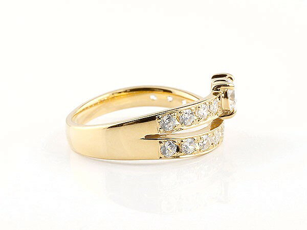ジュエリー工房アトラスの【10%OFFクーポンセール】 ピンキーリング 指輪 18k 18金 リング レディース ライトブラウンダイヤモンド イエローゴールドk18 エタニティ エンゲージ 一粒 大粒 ダイヤ｜アングル3