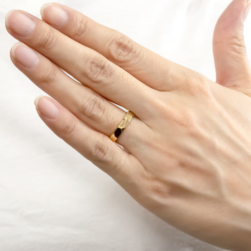 18金 リング 18k レディース 地金 指輪 カット ゴールド k18 イエローゴールドk18 婚約指輪 エンゲージリング ピンキーリング