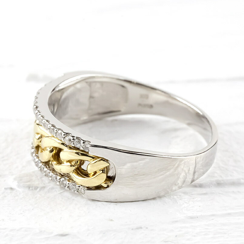 全日本送料無料 プラチナ 18金 リング メンズ プラチナ950 ダイヤモンド 指輪 喜平 コンビ Pt950 ゴールド 18k イエローゴールドk18 太め ピンキーリング ダイヤ 男性 幅広 の 正規店仕入れの Rvtc Com Na