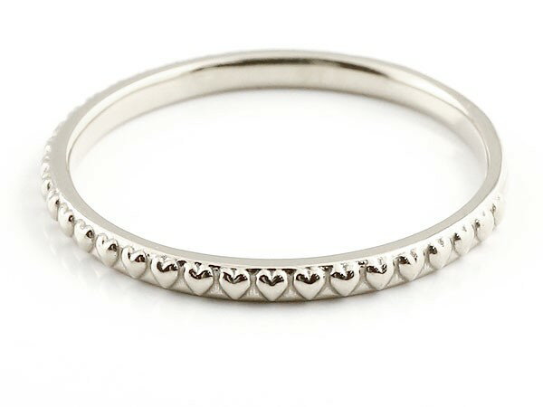 ピンキーリング ハードプラチナ リング ハート 細身 pt950 華奢 アンティーク調 ストレート 指輪 レディース