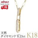 18金 ネックレス メンズ ダイヤモンド 18k クリップチェーン ゴールド ペンダントトップ 大きめ シンプル ダイヤ 0.23ct イエローゴールドK18 ...