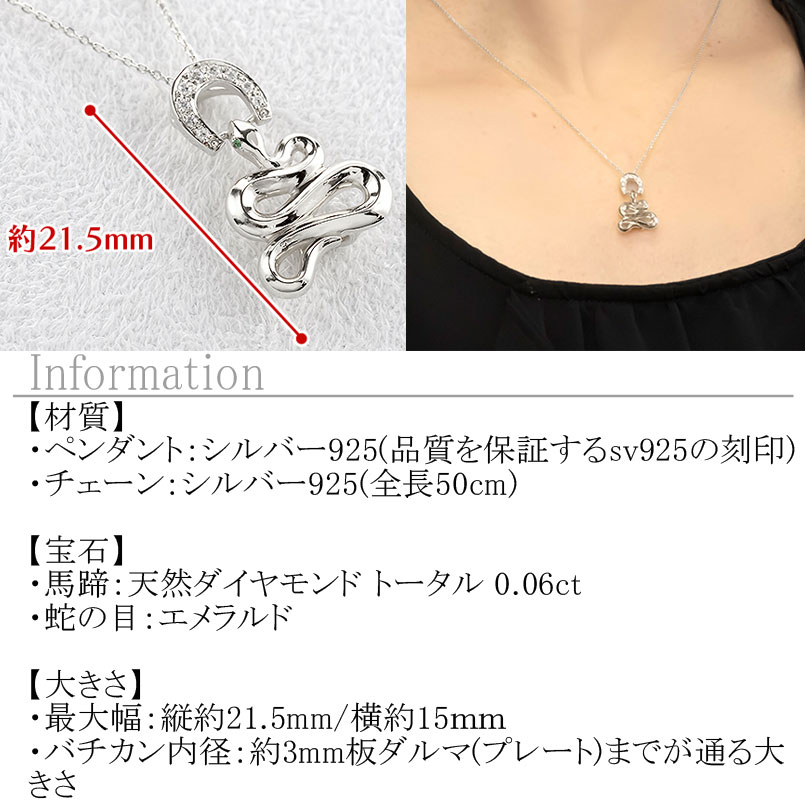 Serpiente Serpiente Cabeza de caballo Collar de plata diamante pendientes en la parte superior Snooker Esmeralda más grande mediano año Secado en la parte superior sv925 Unisex — vista 2