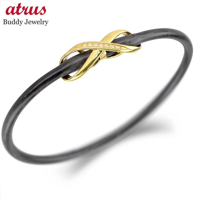 ブレスレット ダイヤ ダイヤモンド インフィニティ シリコンゴム シルバー sv925 イエローメッキ シンプル 無限 永遠 ∞ 8 ジュエリー 人気 ユニセッ...