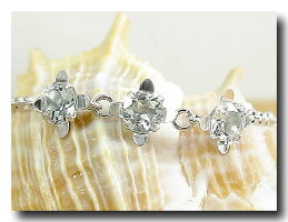 【送料無料】アクアマリンブレスレットホワイトゴールドK18花フラワー3月の誕生石アクアマリン18金チェーン
