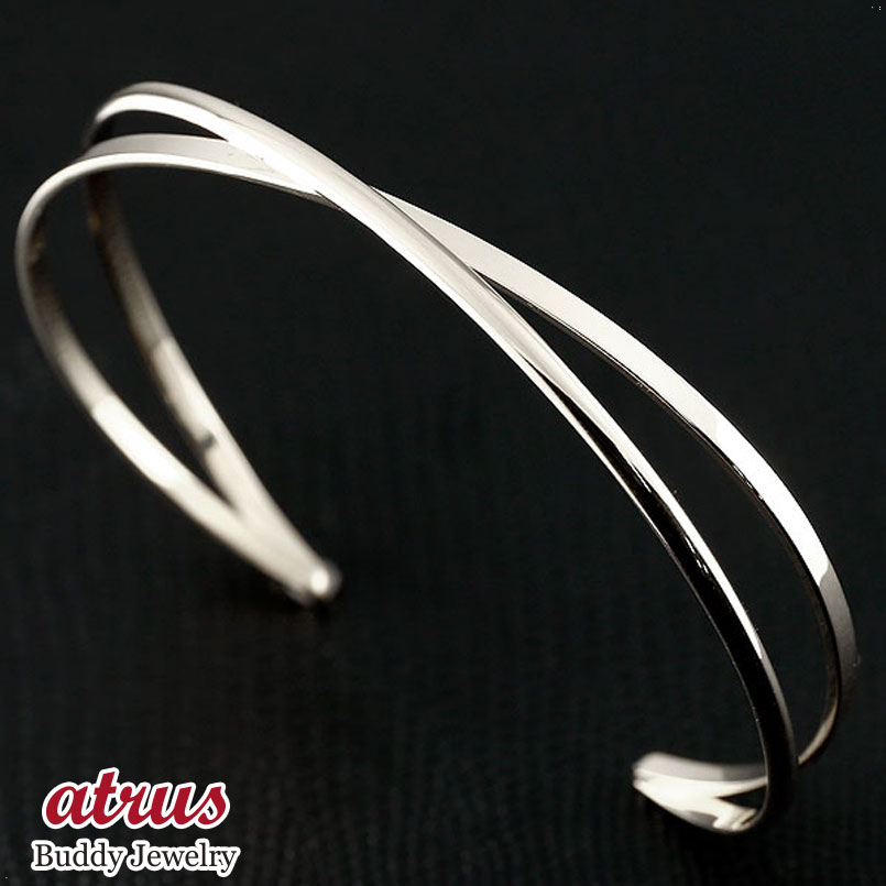プラチナ バングル ブレスレット 2連 プラチナ900 幅広 太め シンプルバングル コントラッド 東京 CONTRAD TOKYO ユニセックス 男女兼用 人...
