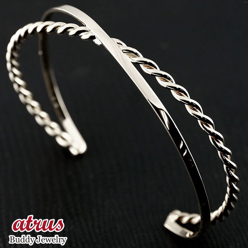 バングル 2連 スクリュー ツイスト シルバーバングル ブレスレット シルバー925 幅広 太め シンプルバングル コントラッド 東京 ユニセックス 男女兼用 ...
