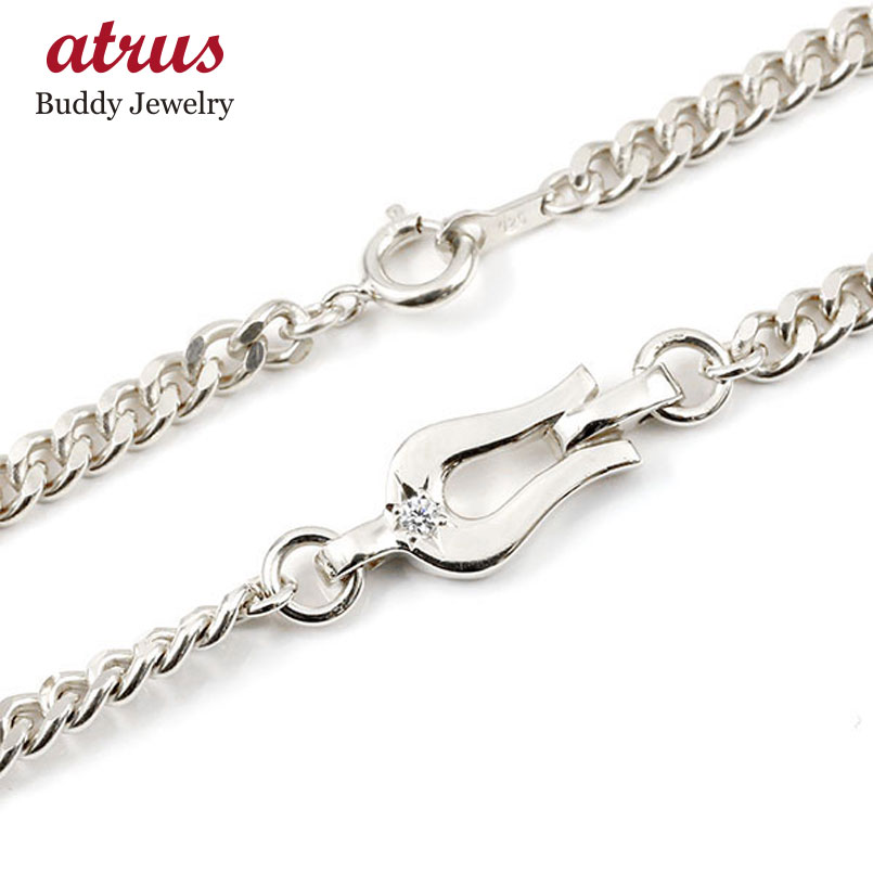 ブレスレット 喜平 シルバー チェーン 天然ダイヤモンド 馬蹄 ホースシュー sv925 華奢 細身 キヘイ ユニセックス 男女兼用 人気