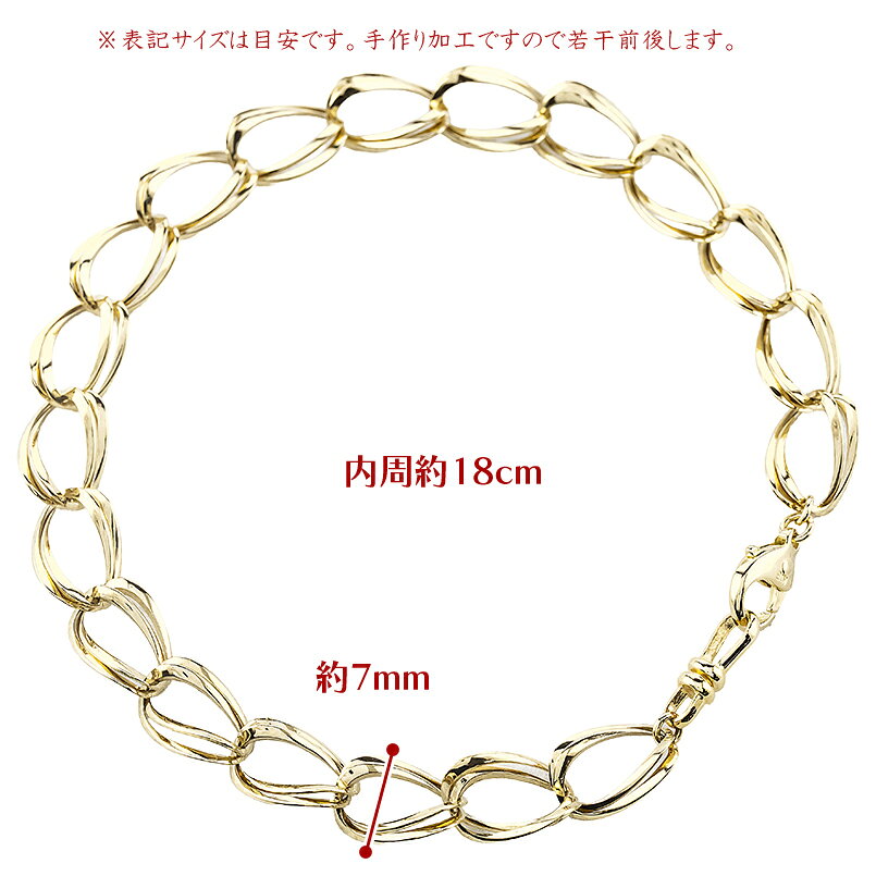 【10%OFFクーポンセール】 18金 バングル K18 メンズ チェーン 幅広 ブレスレット ...