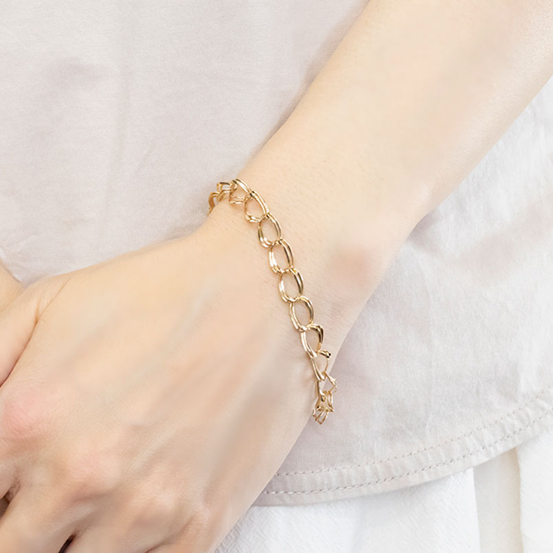 【10%OFFクーポンセール】 18金 バングル K18 メンズ チェーン 幅広 ブレスレット ...