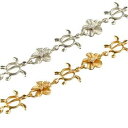 18金 ブレスレット ハワイアンジュエリー ペア ピンクゴールドk18 ダイヤモンド 亀 花 pt900 ダイヤ 送料無料 18k 人気 普段使い