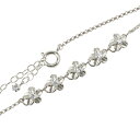 ハワイアンジュエリー ブレスレット ダイヤモンド ホワイトゴールドk10 プルメリア ブレス 10金 アジャスターチェーン付き 人気 ユニセックス 男女兼用