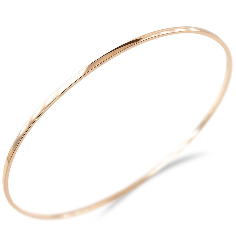 18金 ブレスレット バングル シンプル 地金 細身 ゴールド 18k ピンクゴールドk18 輪 ユニセックス 男女兼用 鍛造 人気