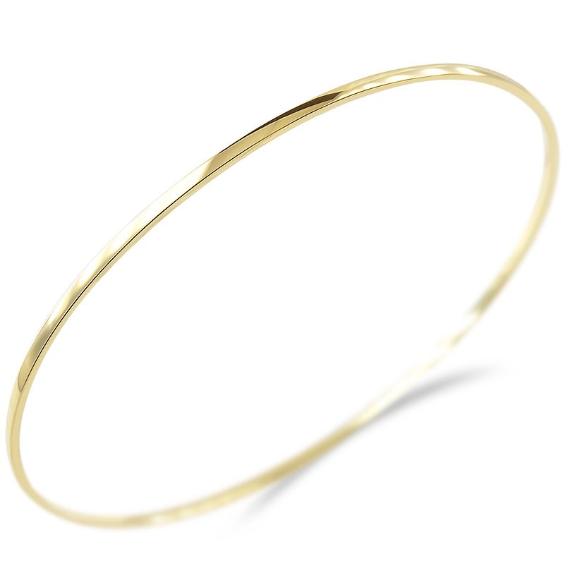 18金 バングル ブレスレット シンプル 地金 細身 ゴールド 18k イエローゴールドk18 輪 ユニセックス 男女兼用 鍛造 人気