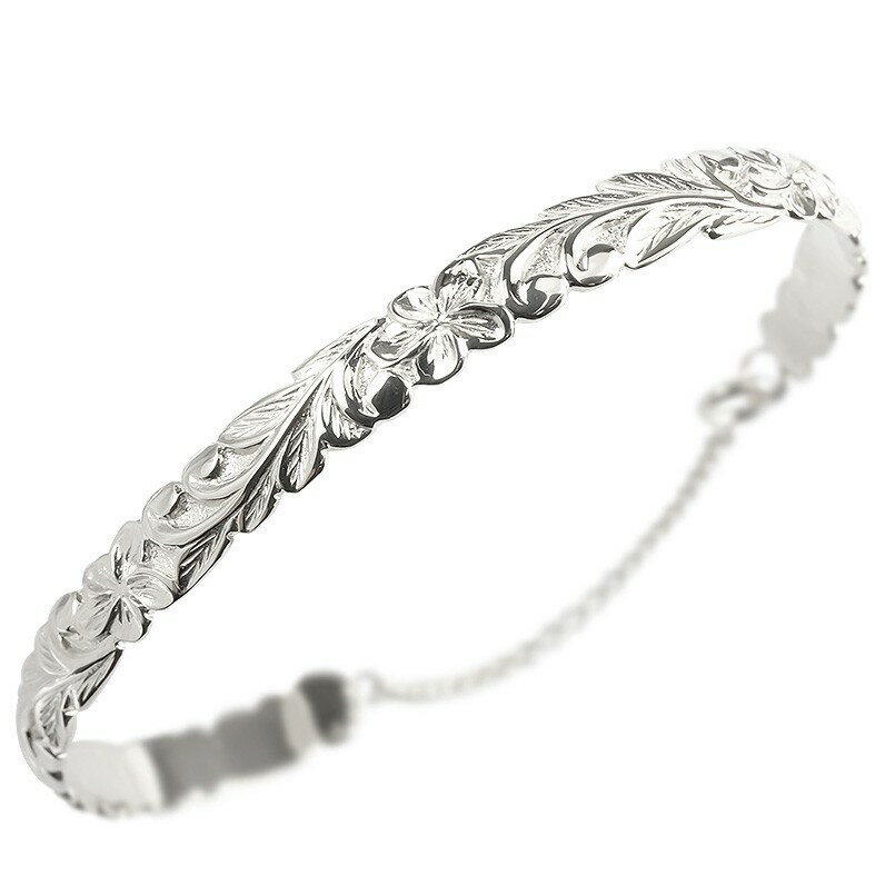 シルバー925 ブレスレット レディース ハワイアンジュエリー プルメリア 手彫り 地金 チェーンブレス ナチュラル お守り ギフト プレゼント 女性用 sv9...