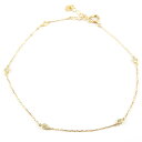 18金 ブレスレット レディース ダイヤ ダイヤモンド ステーションブレスレット ゴールド 18k イエローゴールドk18 4月誕生石 ミル打ち アジャスター付...