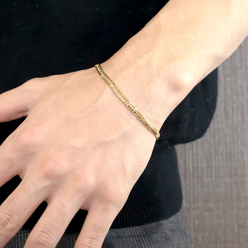 【10%OFFクーポンセール】 18金 ブレスレット 喜平 オーバル 造幣局検定刻印付 18c...