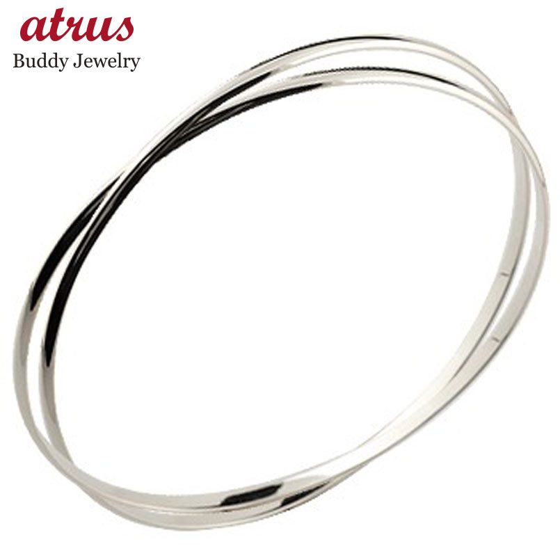 プラチナ バングル ブレスレット 2連 地金 シンプル pt900 送料無料 ユニセックス 男女兼用 人気 普段使い