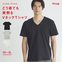 Tシャツ メンズ 半袖 無地 Vネック 綿100 5分袖Tシャツ 大きいサイズ メンズインナーシャツ 紳士下着シャツ アツギ どう着ても表側き M47600HS みんなの、みんなの。