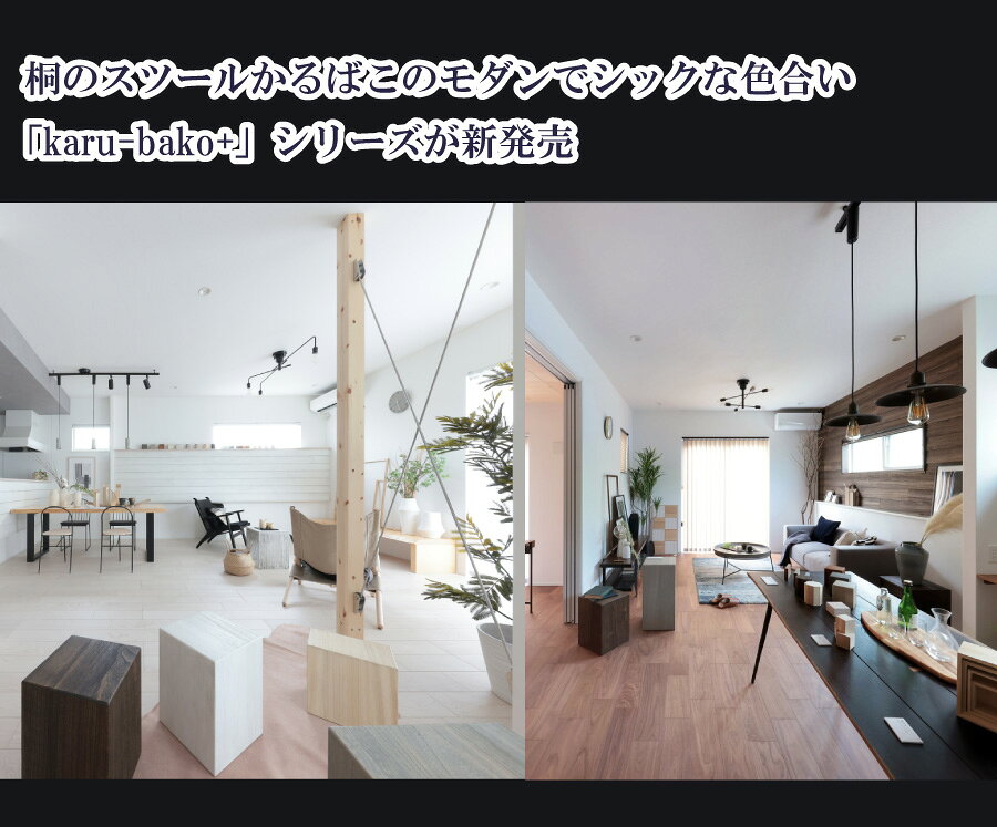 karu-bakoプラス かるばこ シャイニーカラー 桐家具 モダン家具 軽い スツール 子ども
