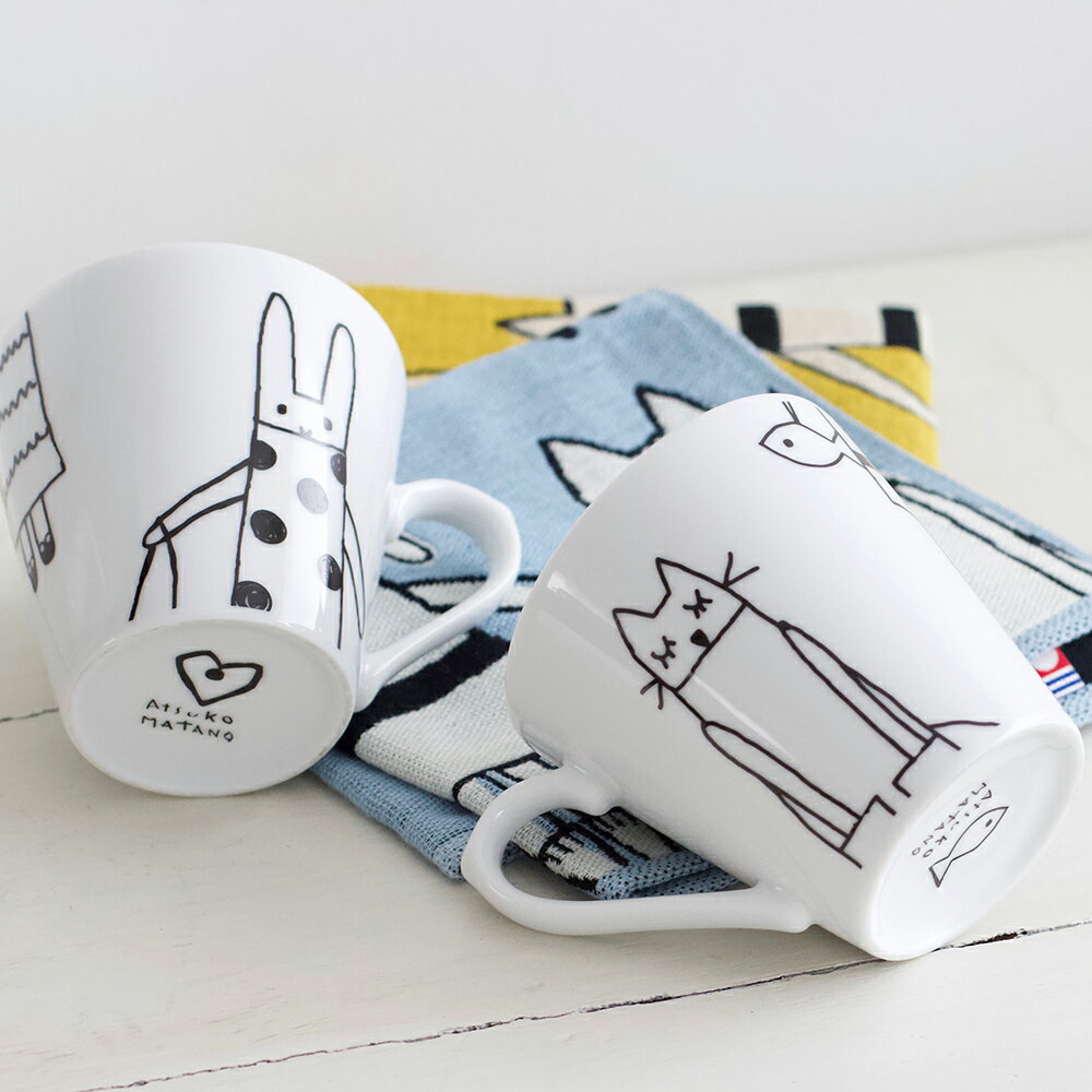 アツコマタノ マグカップ <ニューヨークのねこ> ギフト 日本製 Atsuko Matano 陶器 贈り物 プレゼント 北欧 可愛い テキスタイル シンプル 猫 北欧風 おしゃれ