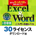 ライセンス版 30ライセンス 誰でもたった1日で基本が身につく!Excel&Word|最新Office2021 Office365 対応 エクセル 関数 ワード 使い方 ストリーミング再生 両対応|ダウンロード版