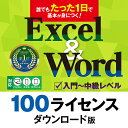 ライセンス版 100ライセンス 誰でもたった1日で基本が身につく!Excel&Word|最新Office2021 Office365 対応 エクセル 関数 ワード 使い方 動画講座8時間18分 特典 関数解説冊子 ショートカットキーリスト DVD ストリーミング再生 両対応|ダウンロード版