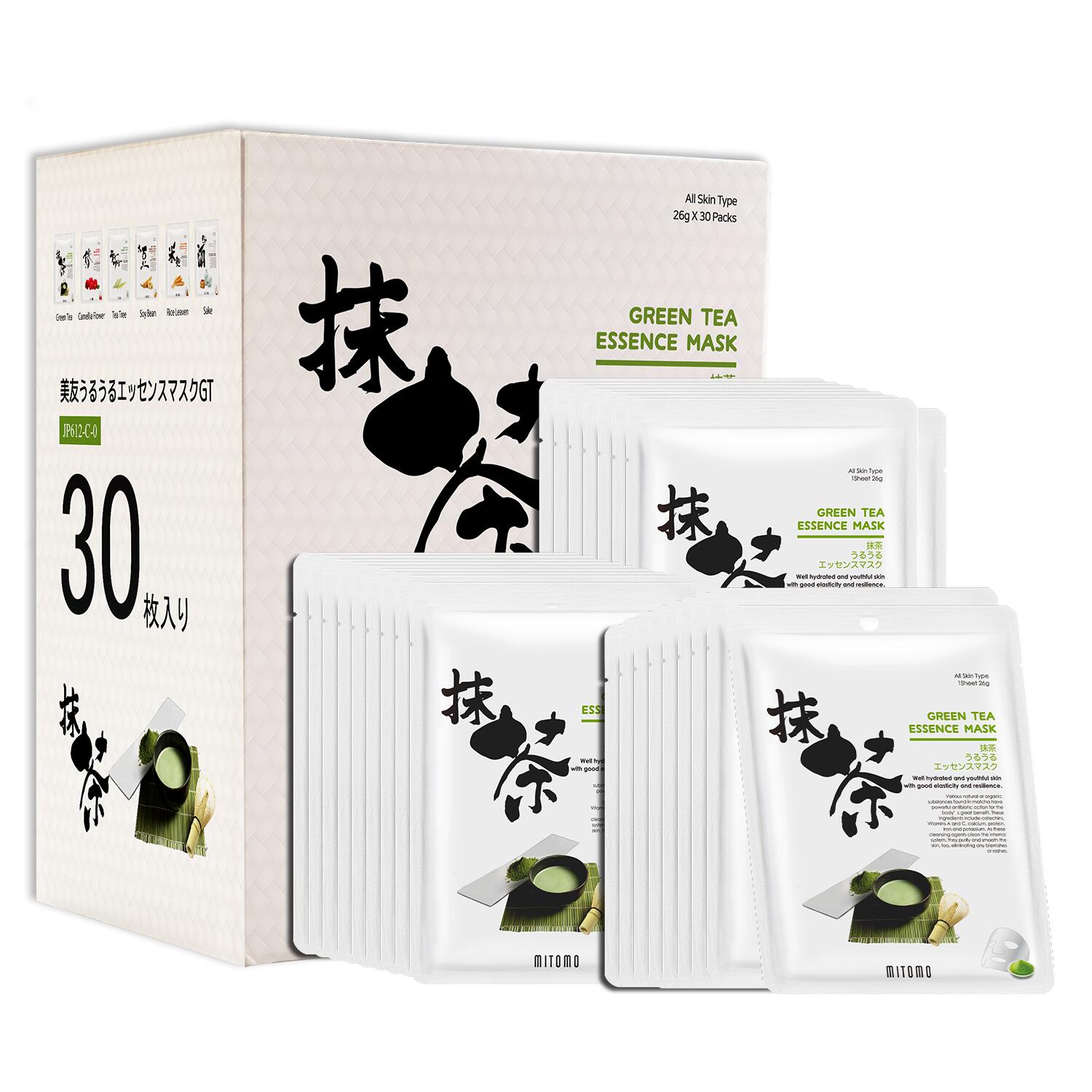 樂天商城 - 美友 ミトモ うるうる612 30枚入り 抹茶 グリーンティー パック 抹茶うるうる エッセンスマスク 贅沢仕様 透明感アップ フェイスパック うるうる【JPSS00612-C-0x003】