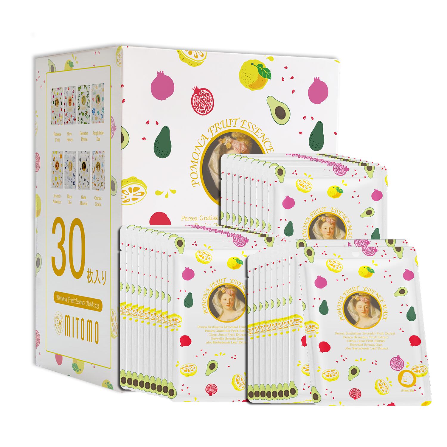 美友 ミトモ めがみ303 30枚入り アボカド Avocado ポモナフルーツエッセンスマスク 個包装 ホシツ パック ポモナ 女神【MGSS00303-A-025x003】