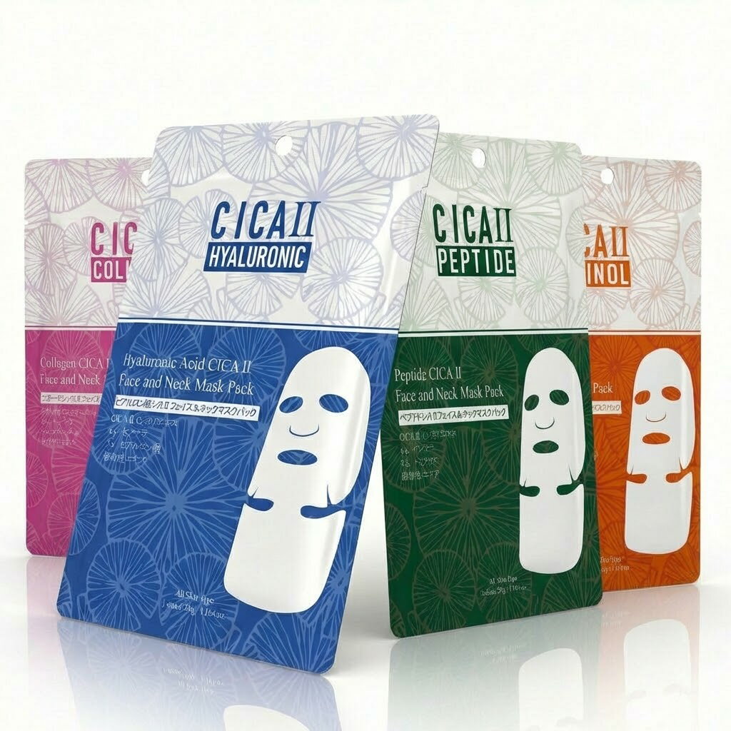 樂天商城 - 美友 日本製の高品質美容製品、自然派成分を使用 ハーブシリーズ CICA シカ 2 F&N フェイス ネックケアマスク 1枚 選べる4種 鎮静保湿 潤いキープ【CCSA002-X-033x001】