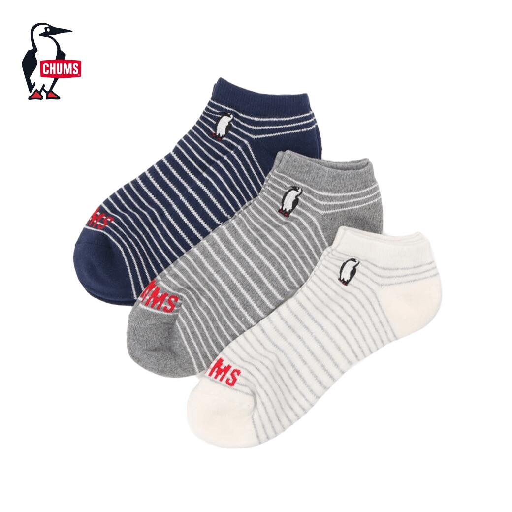 CHUMS（チャムス）3Pブービーボーダーアンクルソックス（ソックス/靴下）3P Booby Border Ankle Socks（CH06-1095）