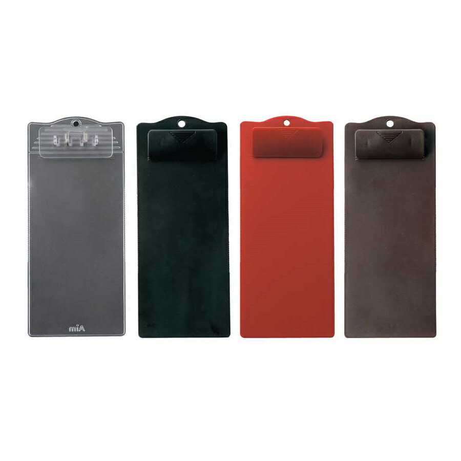 伝票ホルダー　W100xH238mm クリップ付　ABS樹脂　BH-71(大)　えいむ(Aim)　黒・茶・赤・クリアマット