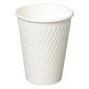 断熱二重エンボス紙コップ 400ml(12オンス) 1,000個 KMW-360ホワイト ※北海道・沖縄・離島 送料別途 KMW-360-WHT