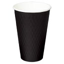 断熱二重エンボス紙コップ 460ml(15オンス) 1,000個 KMW-470ブラック ※北海道・沖縄・離島 送料別途 KMW-470-BLK