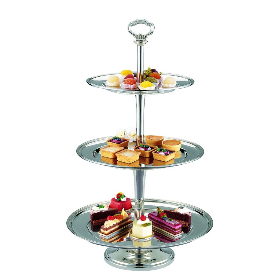 YUKIWAバロン 3段フルーツ&ケーキスタンド BARON 3-TIERS FRUIT&CAKE STAND　03210030　※沖縄・離島 送料別途【パーティースタンド/アフタヌーンティー/ティーパーティー/ビュッフェ/ケーキ台/ハイティースタンド】