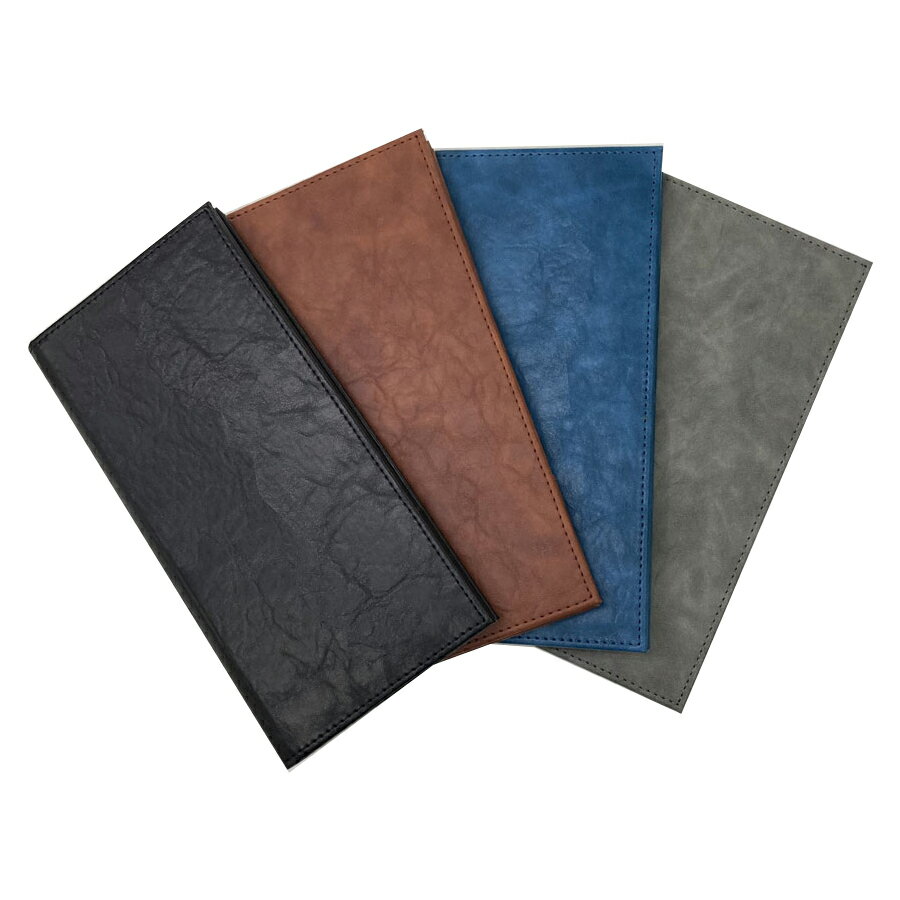 二ツ折伝票ホルダー　W110×H220mm 左サイドポケット付 右マグネットクリップ付 合皮　BH-303 えいむ(Aim)