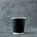 断熱二重紙コップ(ブラック) 300ml(10オンス) 90mm口径 1,000個 ※沖縄・離島 送料別途 BMT-104