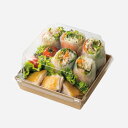 未晒紙ボックス 本体+フタセット 約200g/400セット ※本体のみ電子レンジ可 ※北海道・沖縄・離島 送料別途 KM-73-set【テイクアウト・イベント・業務用・お祭り・使い捨て食品容器】