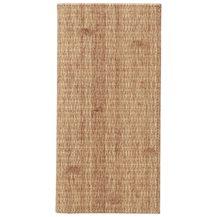 二ツ折伝票ホルダー　ナチュラルブラウン　W110×H222mm　左サイドポケット付・右マグネットクリップ付..