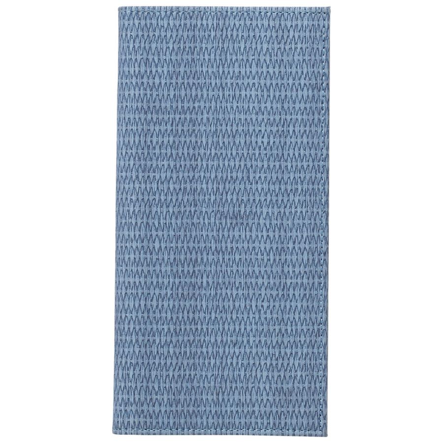 二ツ折伝票ホルダー　ブルー　W110×H222mm　左サイドポケット付・右マグネットクリップ付　合皮　マグ..