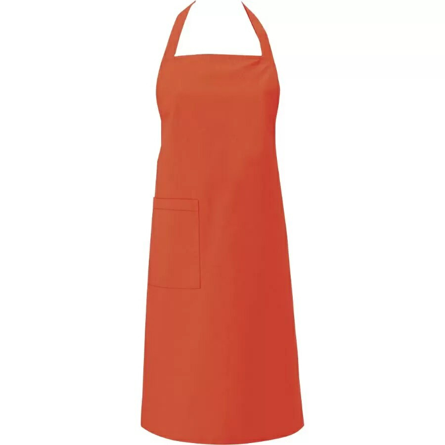 カラーエプロン(X型)　T-63　C-4(オレンジ)　チトセ(CHITOSE)　ポリエステル65%、綿35%