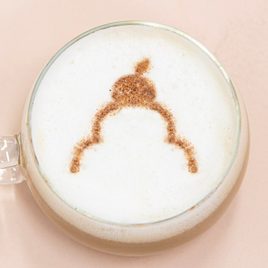 カフェアートステンシル　鏡餅2　お正月　日本　LAS-0103　ラテ・アート　デザインカプチーノ