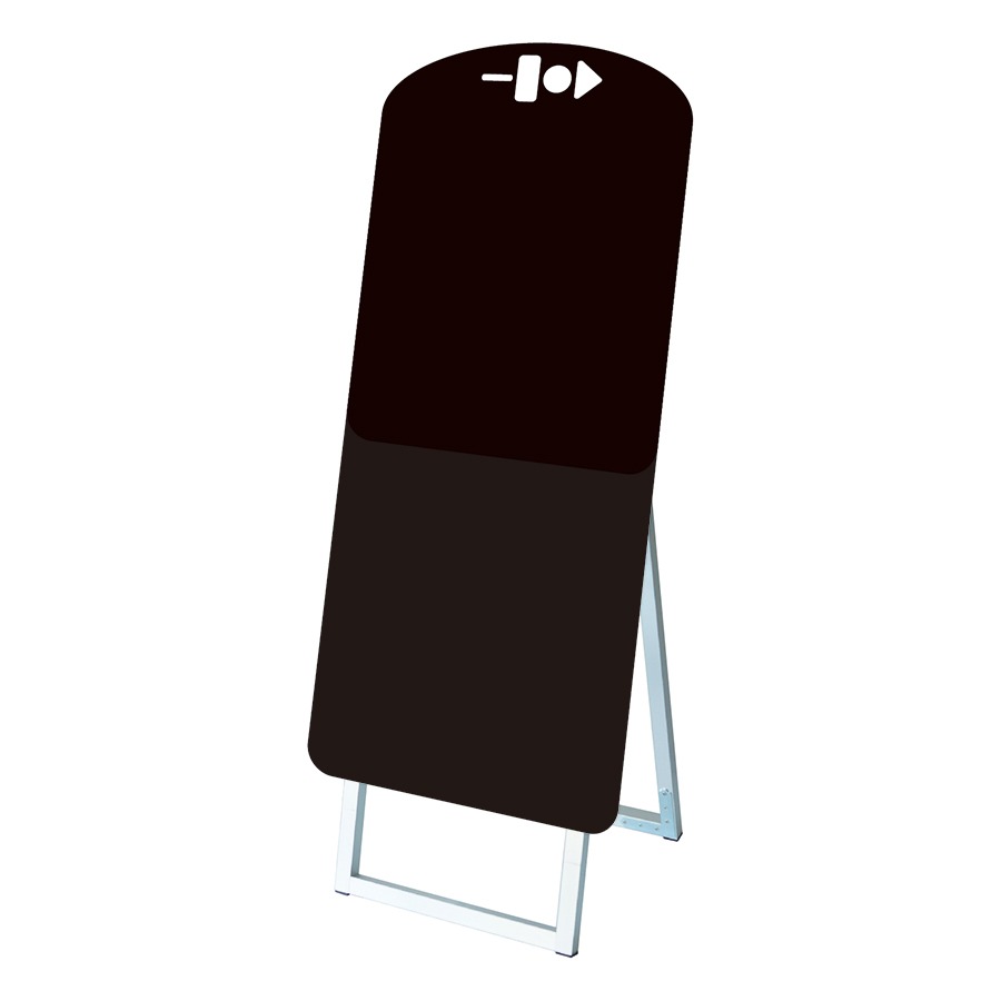 ポップルスタンド看板シルエット 45×90 片面 ブラック　おでん形(ODN)　※北海道・沖縄・離島 送料別途..