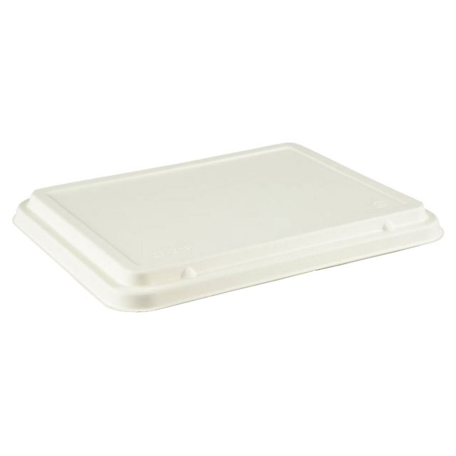 バガス容器(弁当)　フタのみ・300個　WB弁当27-21F共蓋　※電子レンジ可 ※北海道・沖縄・離島 送料別途　653874