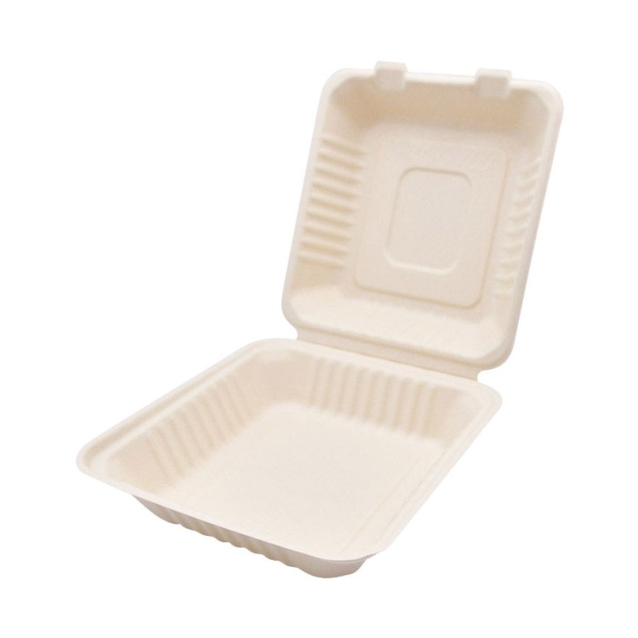 バガス容器(弁当)　200個　BBランチ200-220　※電子レンジ可 ※北海道・沖縄・離島 送料別途　675730